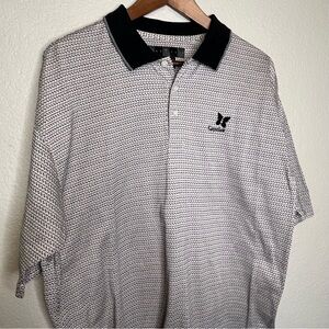 Nike Golf Polo Black & White Kapalua Label Patterned Shirt Men's XL RN 56323